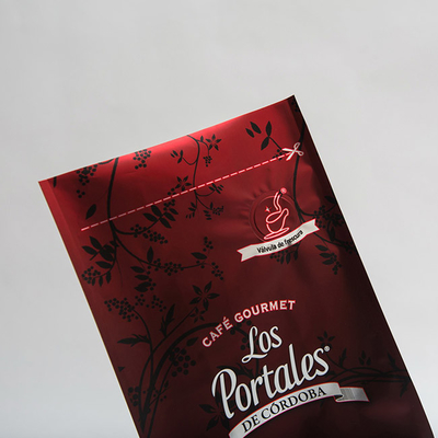 454g 280 x 100mm imprimiu sacos de café inferiores lisos com a válvula para os feijões de café BOPP