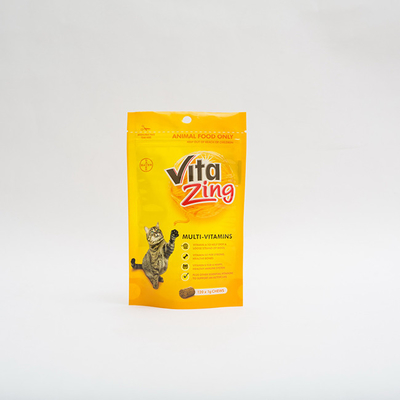 92 mícrons de PE80 levantam-se o multivitamínico plástico Cat Food Package do saco do empacotamento de alimentos para animais de estimação