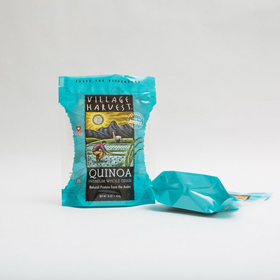 o Quinoa de 10oz PET12 semeia sacos do empacotamento de alimento com impressão clara do Gravure da janela