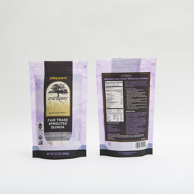 Malote Ziplock do zíper da posição do zíper do saco do empacotamento de alimento de 12OZ 340g para o Quinoa brotado