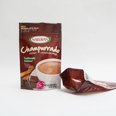 de 340g Champurrado levantar-se saco de embalagem imediato de Hocolate do malote com zíper