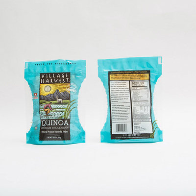 o Quinoa de 10oz PET12 semeia sacos do empacotamento de alimento com impressão clara do Gravure da janela