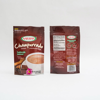 de 340g Champurrado levantar-se saco de embalagem imediato de Hocolate do malote com zíper