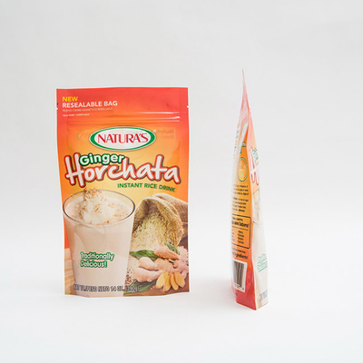 14OZ imprimiu o suporte plástico acima dos sacos de empacotamento Ziplock feitos sob encomenda do arroz imediato do malote