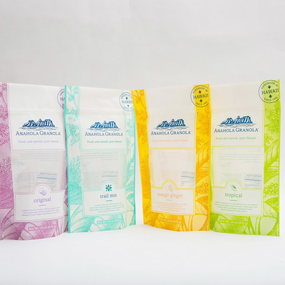 Sacos de plástico feitos sob encomenda do Granola de 24OZ Anahola para o empacotamento de alimento do malote de plástico do alimento