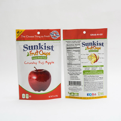 1OZ Apple seco Chips Stand Up Pouch Bag com empacotamento feito sob encomenda do saco do fecho de correr do fechamento do fecho de correr