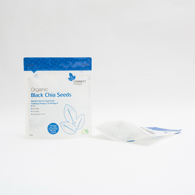 do resíduo metálico 500g do ANIMAL DE ESTIMAÇÃO levantar-se preto Chia Seeds Packaging dos sacos de plástico 123um