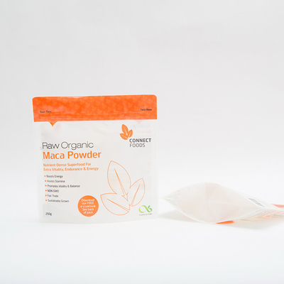 o empacotamento de alimento do pó de 250g Maca ensaca o zíper de 120 MIC Stand Up Pouch With