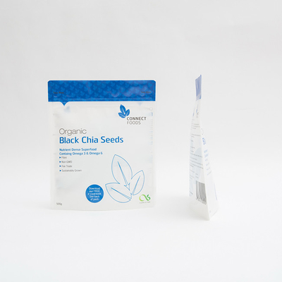 do resíduo metálico 500g do ANIMAL DE ESTIMAÇÃO levantar-se preto Chia Seeds Packaging dos sacos de plástico 123um