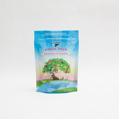 O costume de 12OZ 100mm imprimiu o malote Ziplock do zíper plástico que empacota para o cereal do Granola