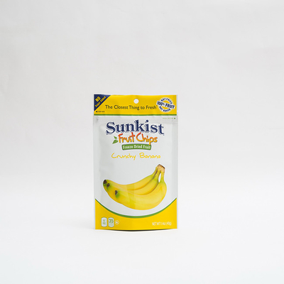 1.4oz banana seca Chips Food Packaging Recyclable Stand acima dos malotes com zíper