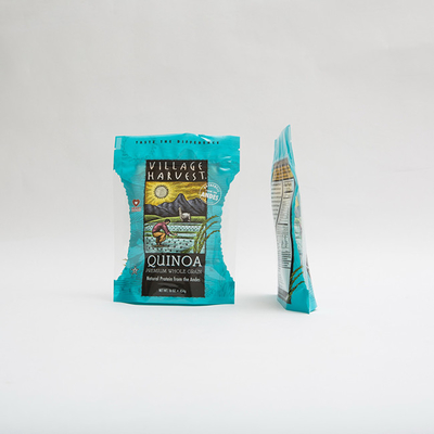 o Quinoa de 10oz PET12 semeia sacos do empacotamento de alimento com impressão clara do Gravure da janela
