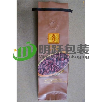 Sacos impressos feitos sob encomenda da folha do café PET12 do selo 500g do quadrilátero com válvula e Tin Tie de ar