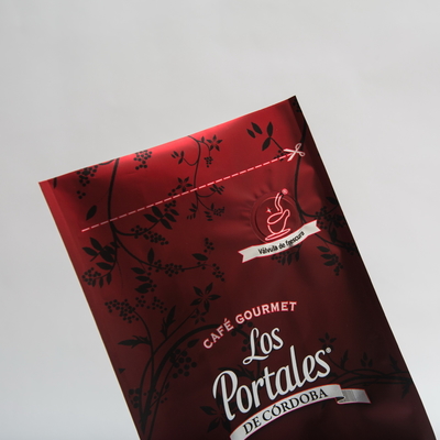 454g 280 x 100mm imprimiu sacos de café inferiores lisos com a válvula para os feijões de café BOPP